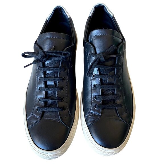 Common Projects‎ Achilles Black Leather Sneakers Women's Sz 41 Designer Luxury - Picture 2 of 10
